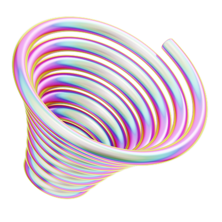 Círculo espiral geométrico holograma  3D Icon