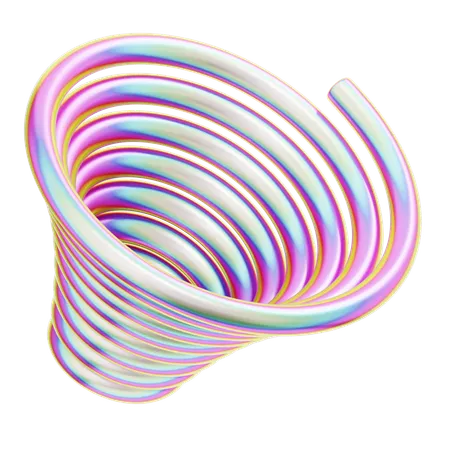 Círculo espiral geométrico holograma  3D Icon