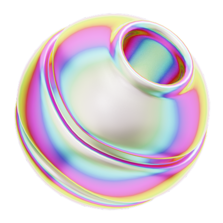 Holograma geométrico booleano redondo  3D Icon