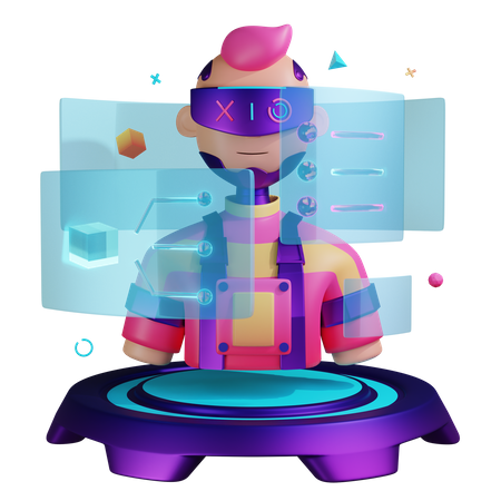 Hologramm Mann  3D Illustration