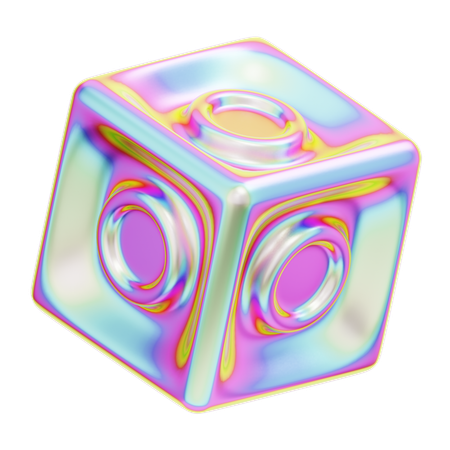 Cube géométrique hologramme  3D Icon