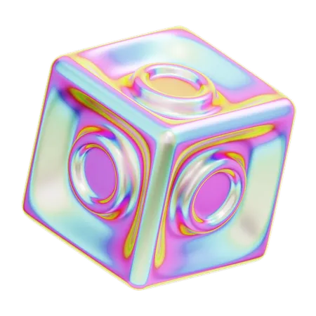 Cube géométrique hologramme  3D Icon