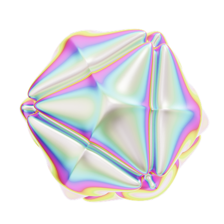 Hologramme géométrique abstrait icosphère  3D Icon