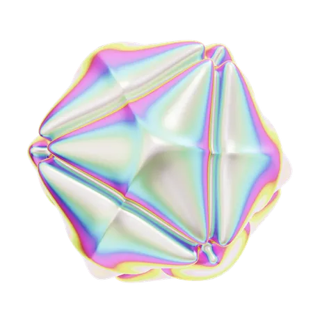 Hologramme géométrique abstrait icosphère  3D Icon