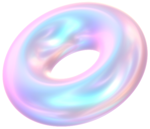 Holographic Floating Big Ring Glossy  3D Icon