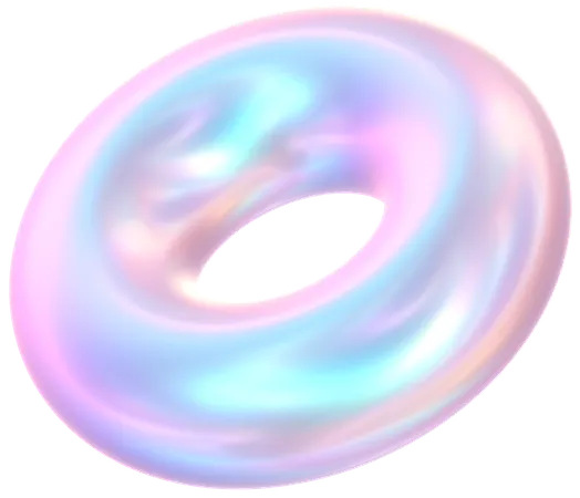 Holographic Floating Big Ring Glossy  3D Icon