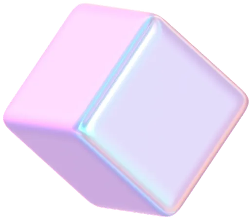 Holographic Glossy Cube  3D Icon