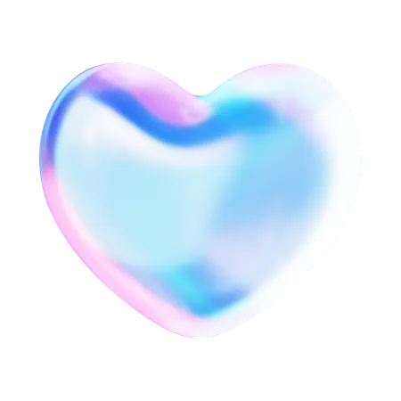 Holographic heart  3D Icon
