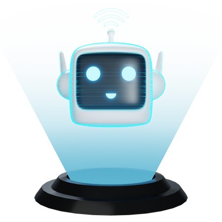 Holographic Robot  3D Icon