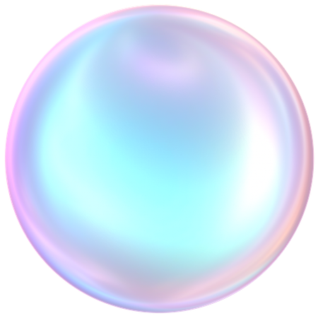 Holographic Round Glossy Button  3D Icon