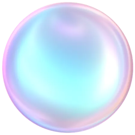 Holographic Round Glossy Button  3D Icon