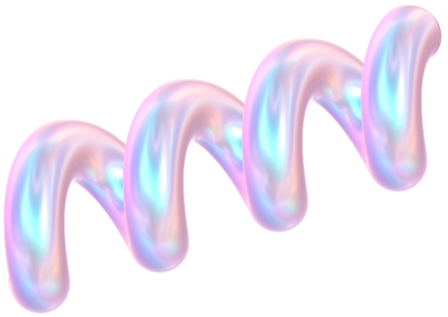 Holographic Spiral Tube Glossy Shape  3D Icon