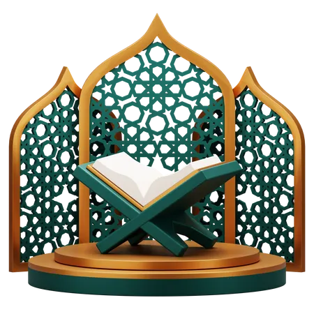 Holy Quran on Podium  3D Illustration