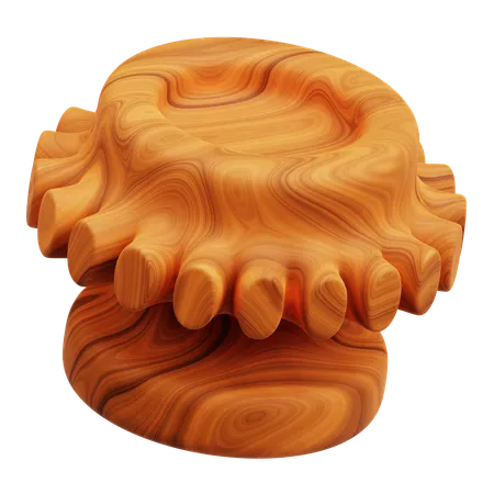 Holz abstrakte Form  3D Icon