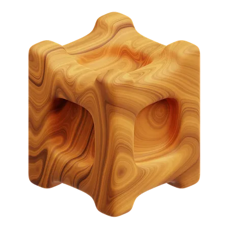 Abstrakte Formen aus Holz  3D Icon