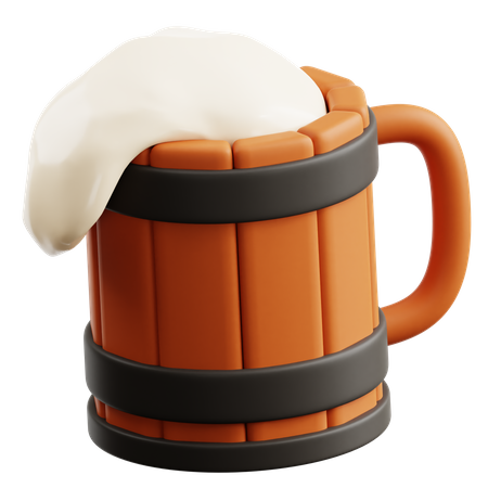 Hölzerner Bierbecher  3D Icon