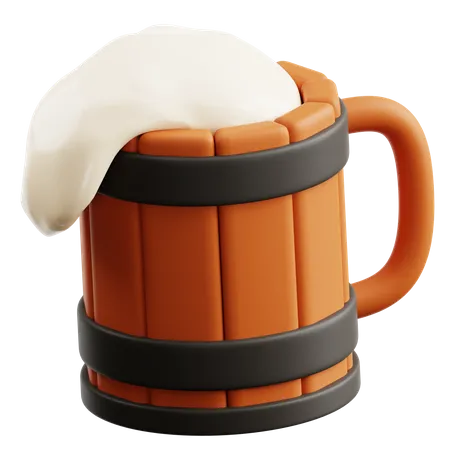 Hölzerner Bierbecher  3D Icon