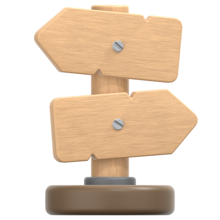 Hölzerner Wegweiser  3D Icon