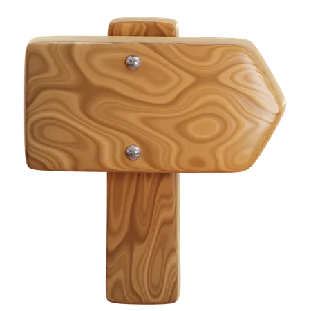 Wegweiser aus Holz  3D Icon