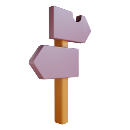 Wegweiser aus Holz  3D Icon