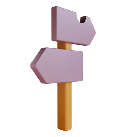 Wegweiser aus Holz  3D Icon