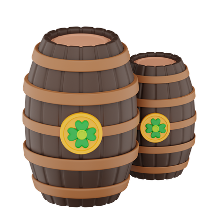 Hölzernes Bierfass  3D Icon