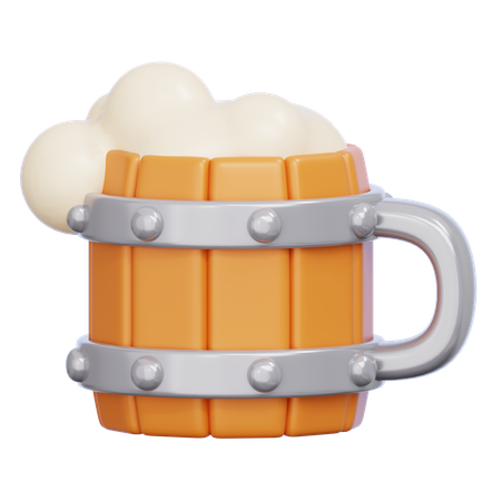 Hölzerner Bierkrug  3D Icon