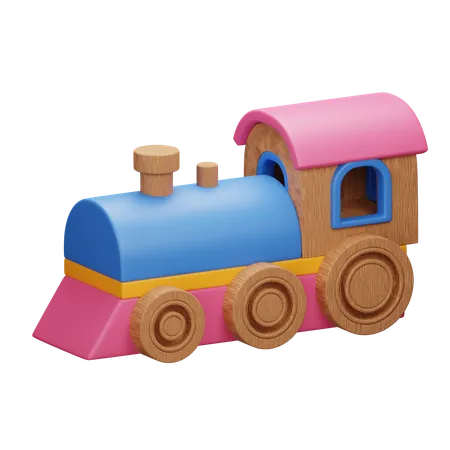 Holzeisenbahn, fantasievolles Spielen für Kinder  3D Icon