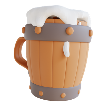 Holzglas Bier  3D Icon