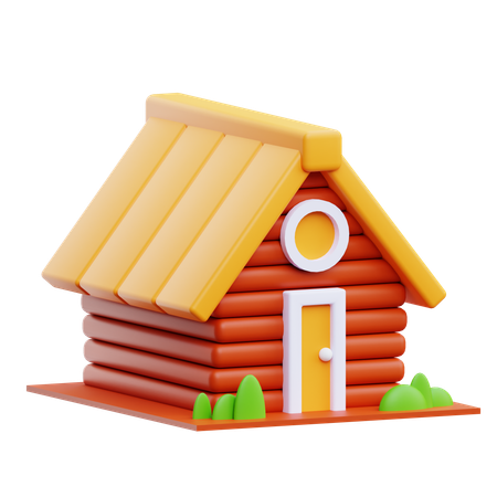 Holzhütte  3D Icon
