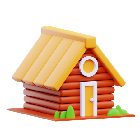 Holzhütte  3D Icon