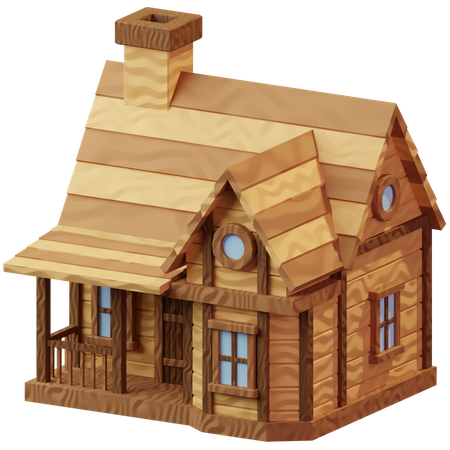 Holzhütte  3D Illustration