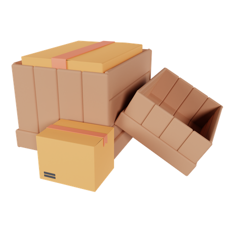 Holzkiste Paket  3D Icon