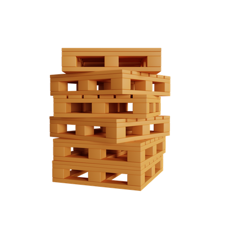 Stapel von Holzpaletten  3D Icon