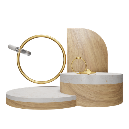 Holzpodest-Display  3D Icon