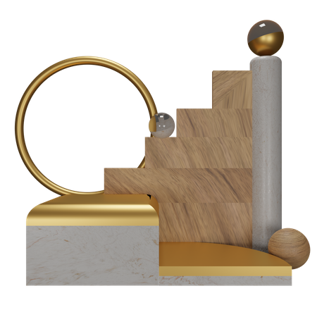 Holzpodest-Display  3D Icon