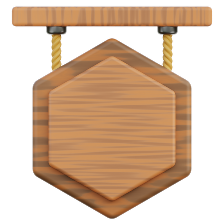 Holzsechseck  3D Icon