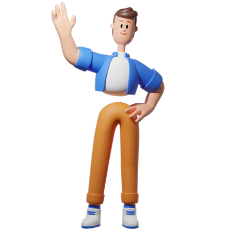 Hombre agitando la mano  3D Icon