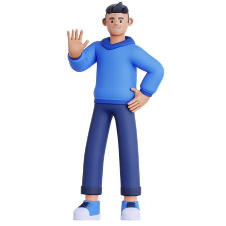 Hombre agitando la mano  3D Icon