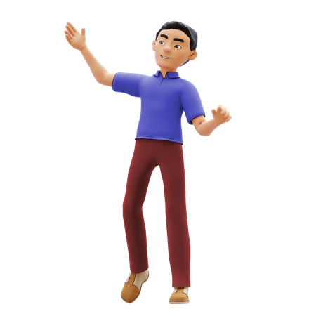 Hombre alegre  3D Illustration