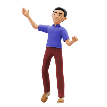 Hombre alegre  3D Illustration