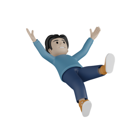 Hombre alegre sintiéndose genial  3D Illustration