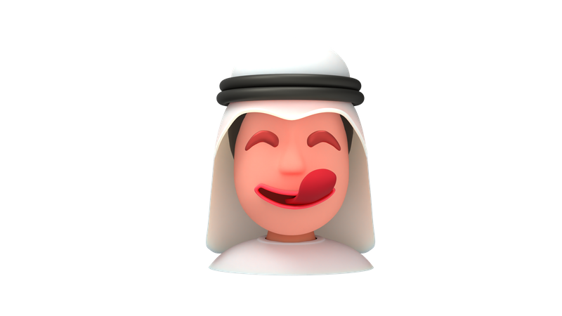 Hombre árabe hambriento  3D Emoji