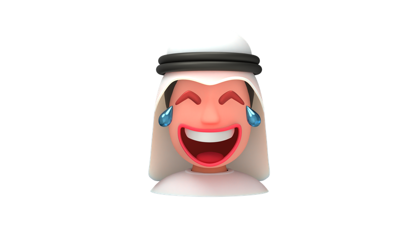 Hombre árabe riendo  3D Emoji