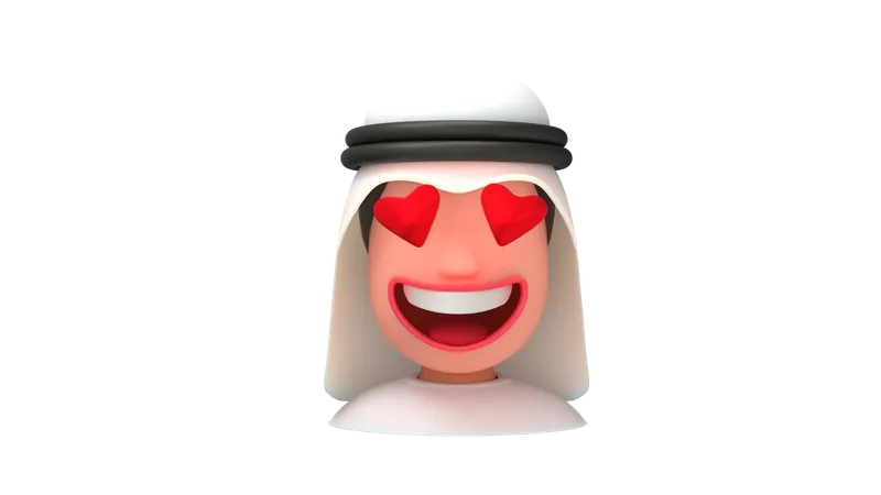 Hombre árabe romántico  3D Emoji