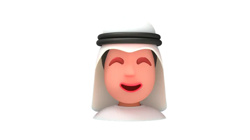 Hombre árabe sonriente  3D Emoji