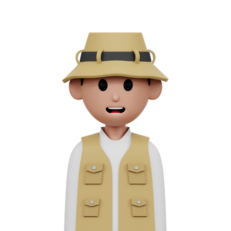 Arqueólogo masculino  3D Icon