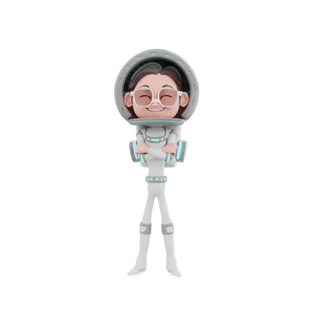 Astronauta masculino de pie  3D Illustration