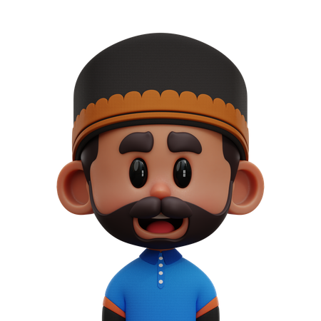 Hombre con barba  3D Icon