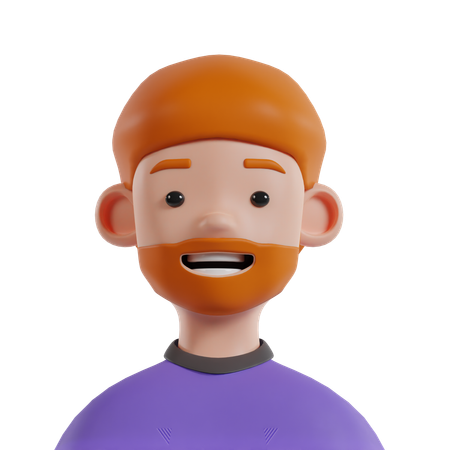 Hombre con barba  3D Icon